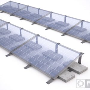 Konstrukcija ant plokščio stogo, be atsvarų, be modulių laikiklių, viena koja